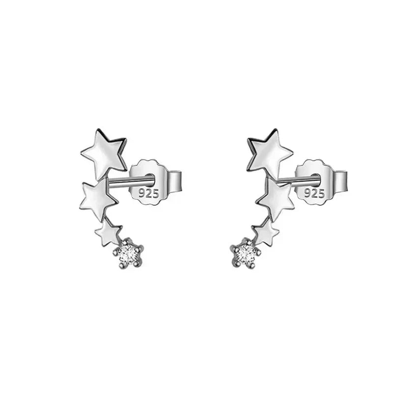Aretes Estrella Minimalista con Zirconias