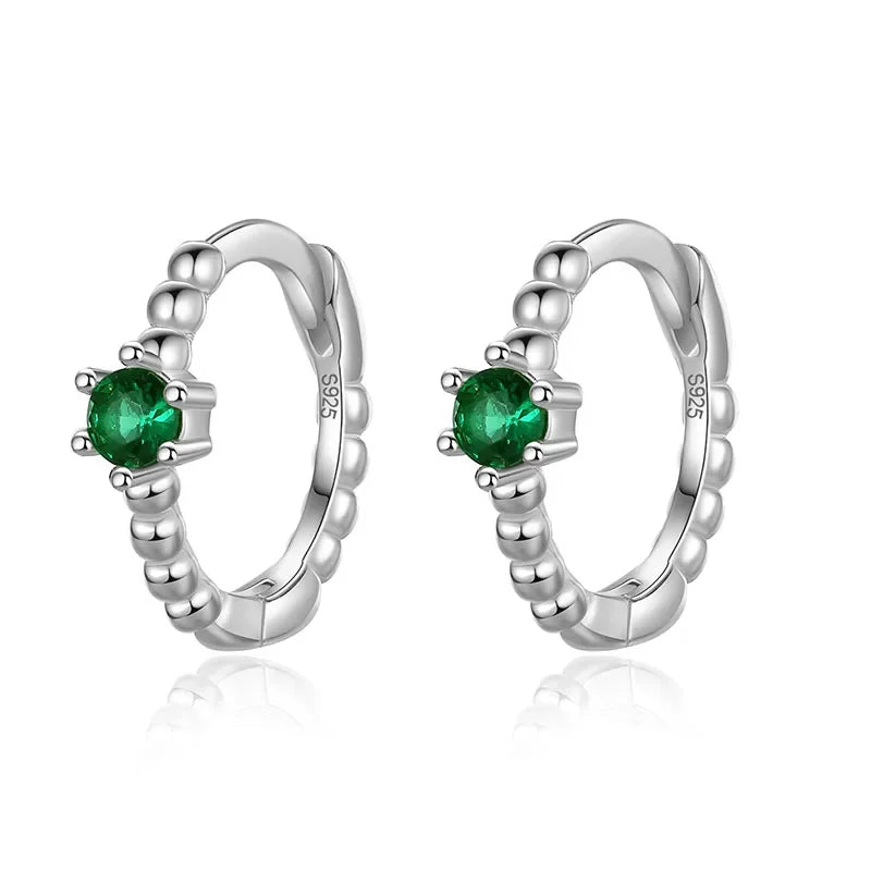 Arracadas Pequeñas Unisex con Zirconia de Color