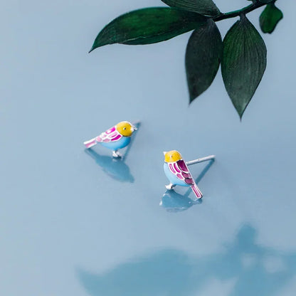 Aretes Pajaritos de Colores