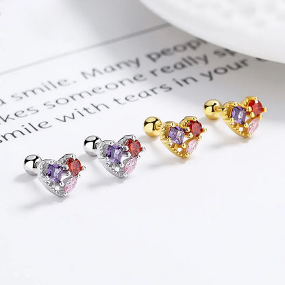 Aretes Corazón de Color