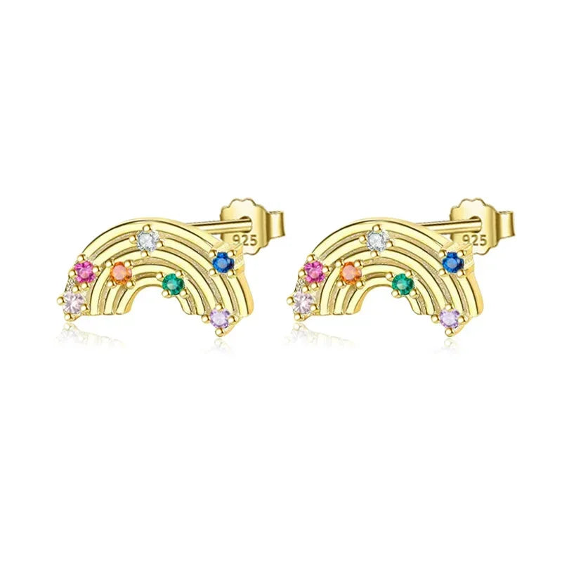 Aretes Zirconia de Color en Tres Diseños