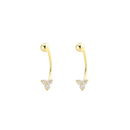 Aretes en C con Tréboles de Zirconia