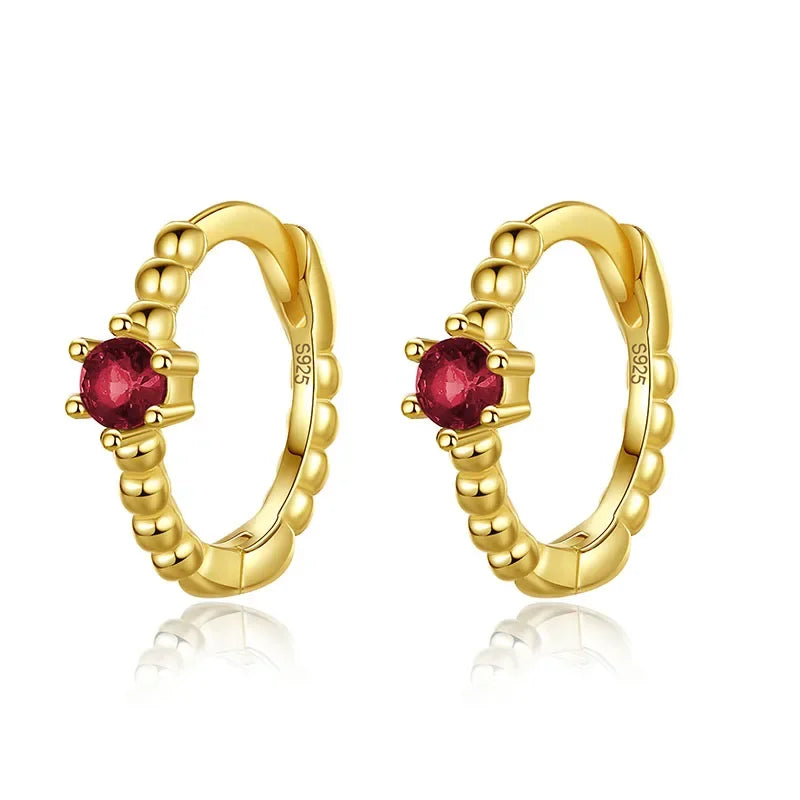 Arracadas Pequeñas Unisex con Zirconia de Color