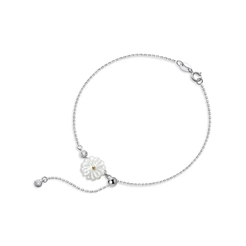 Pulsera Margaritas Blancas con Zirconias