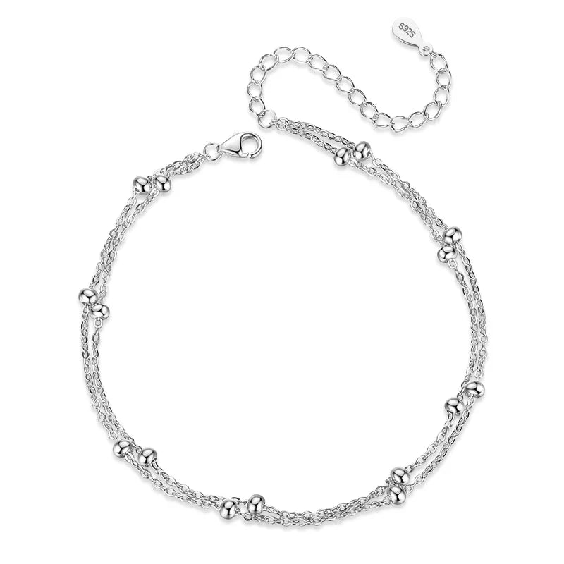 Tobillera Doble Cadena con Esferas