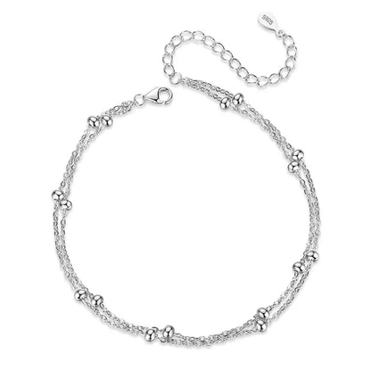 Tobillera Doble Cadena con Esferas