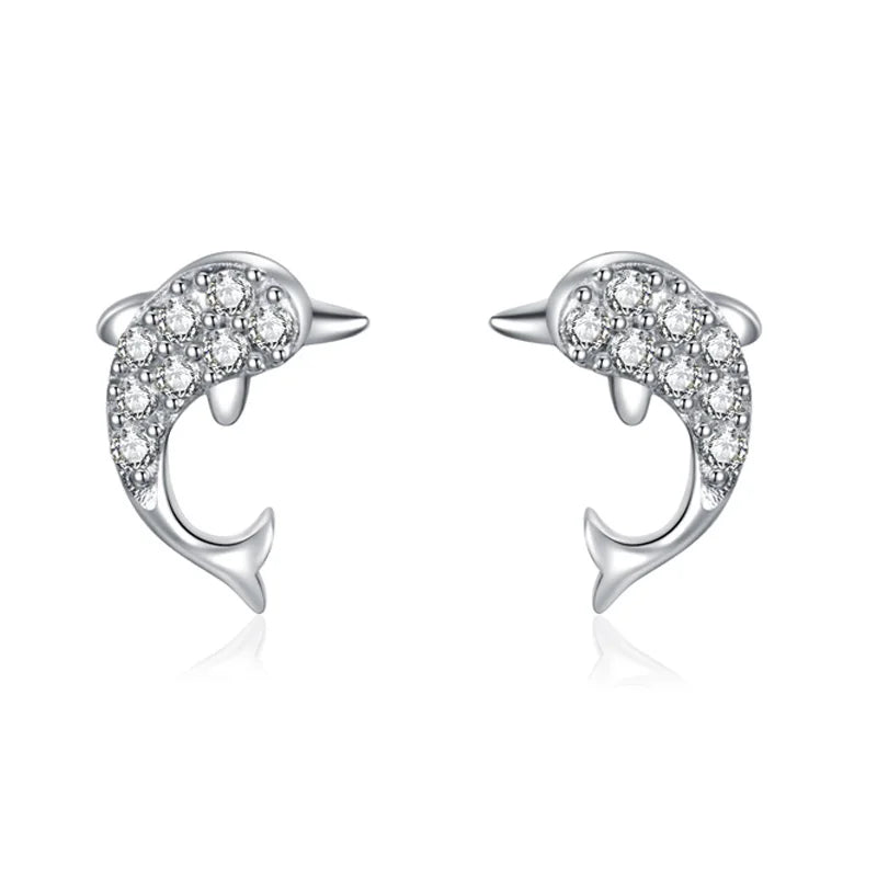 Aretes Delfines Simétricos