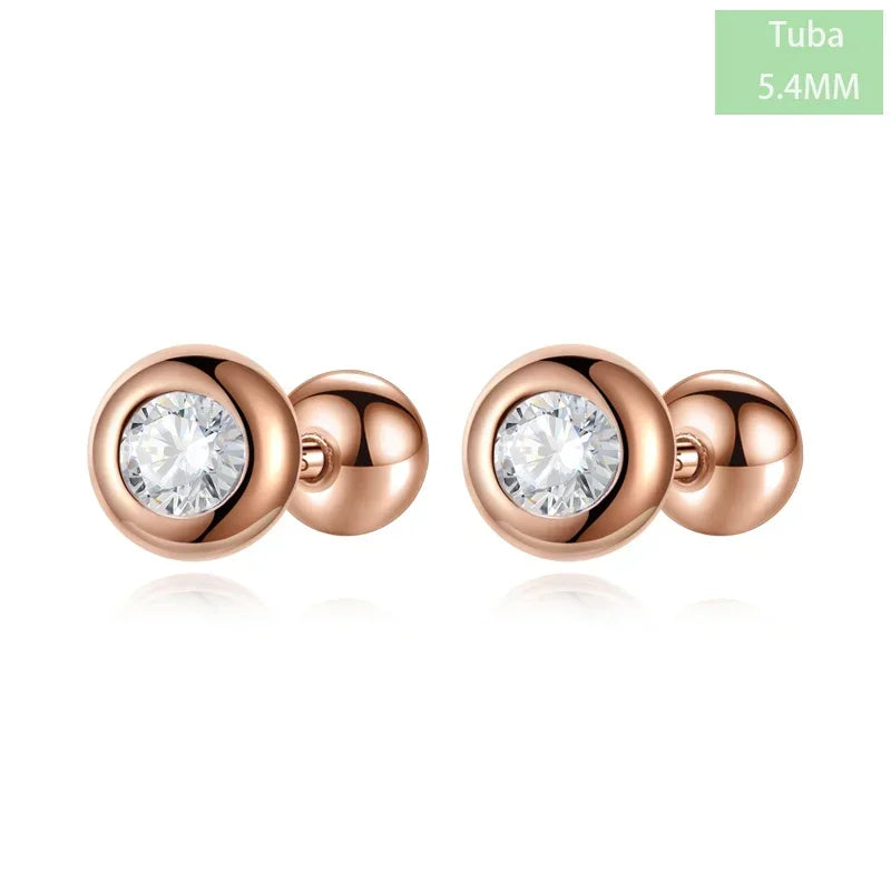 Aretes Solitario Redondo de Zirconia