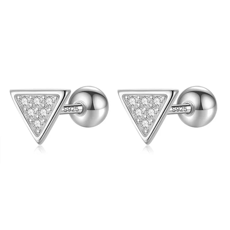 Aretes Triángulo o Círculo con Zirconia