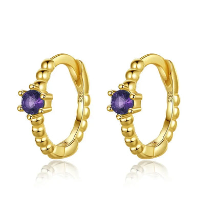 Arracadas Pequeñas Unisex con Zirconia de Color