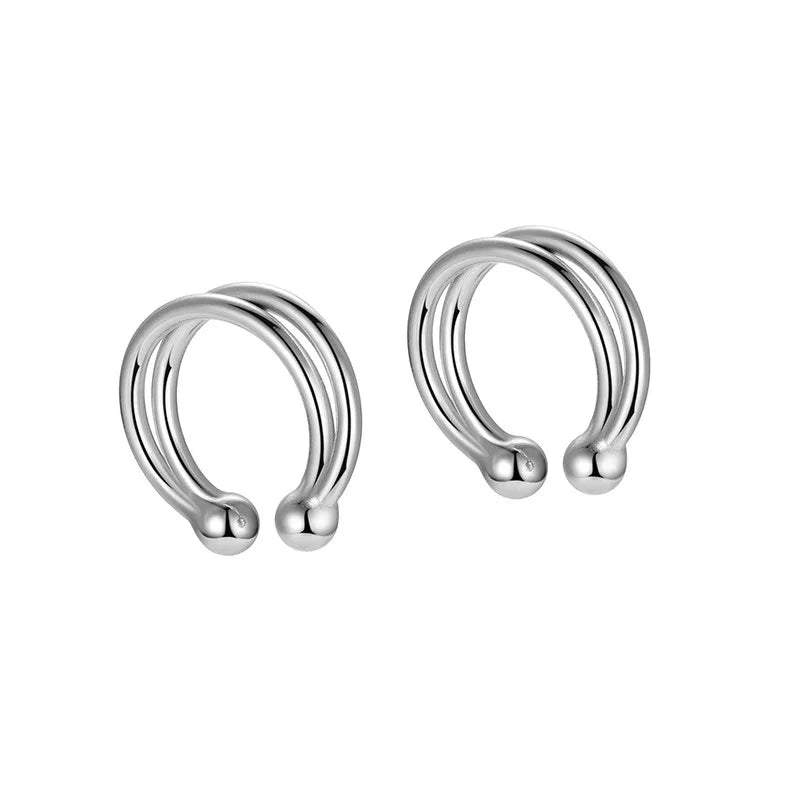 Aretes de Clip Doble Capa