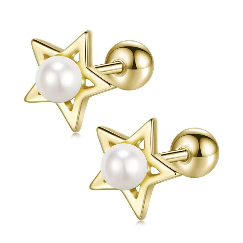 Aretes Estrella con Perla