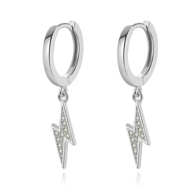Aretes Colgantes Rayo con Zirconias