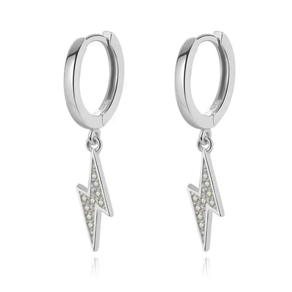 Aretes Colgantes Rayo con Zirconias