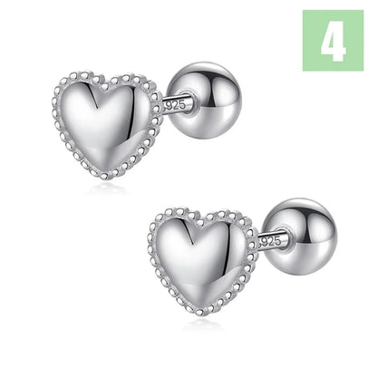 Aretes Corazón en Cuatro Estilos