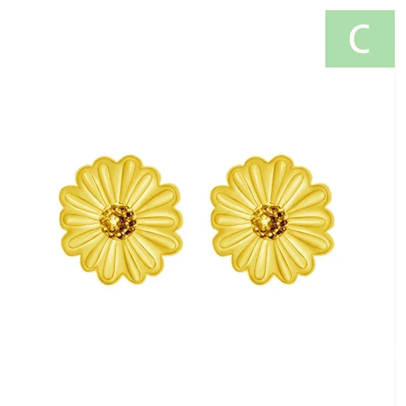 Aretes Flor en Cuatro Estilos