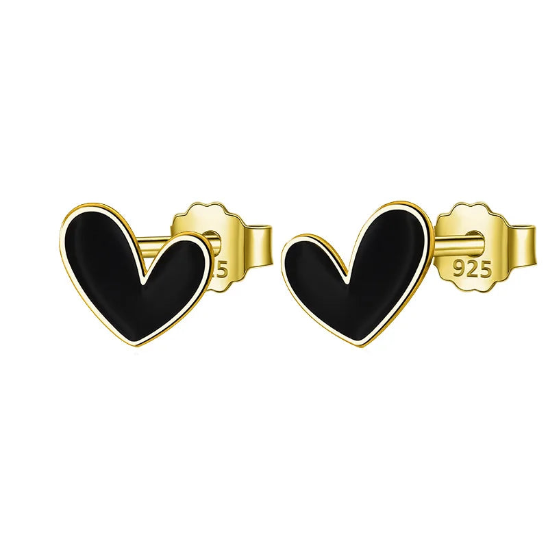 Aretes Corazón Negro