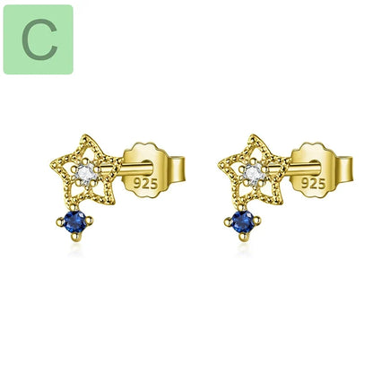 Aretes Mini Ojo con Zirconias
