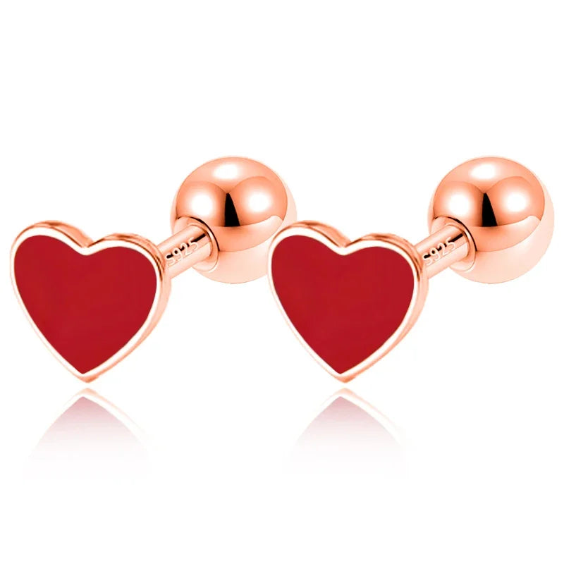 Aretes Bolita con Corazón o Estrella