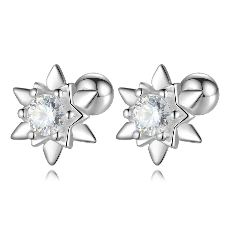 Aretes Estrella con Zirconia de Color