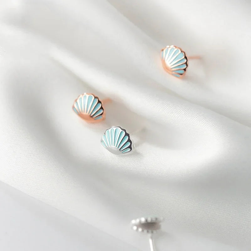 Aretes Concha Azul