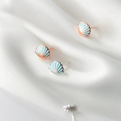 Aretes Concha Azul