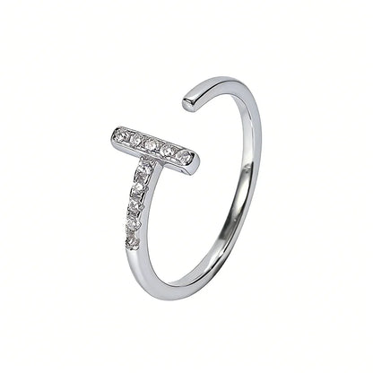 Anillo Abierto Líneas Geométricas con Zirconias