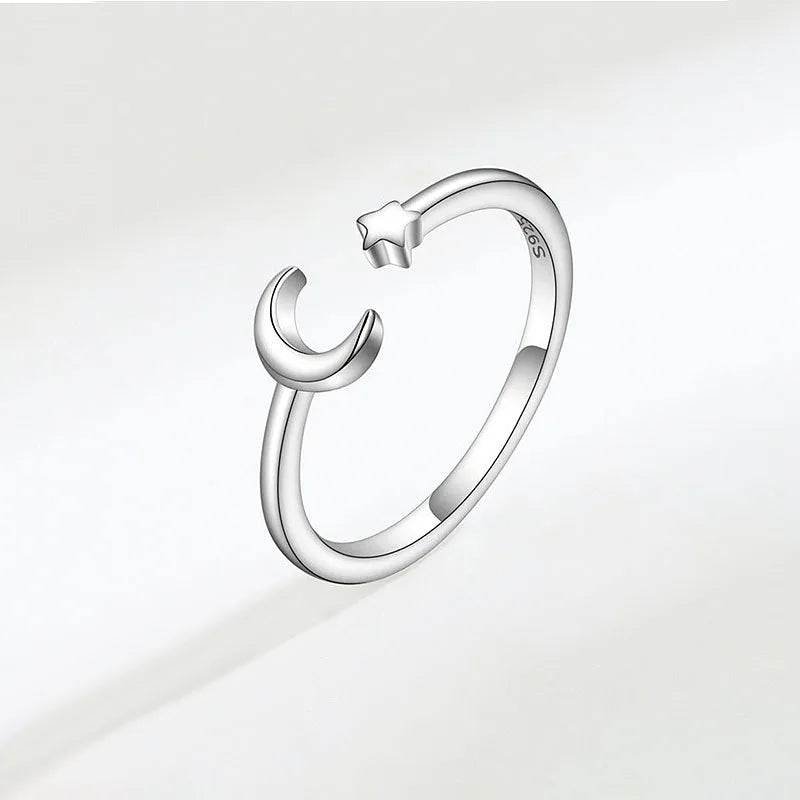 Anillo Luna y Estrella Ajustable