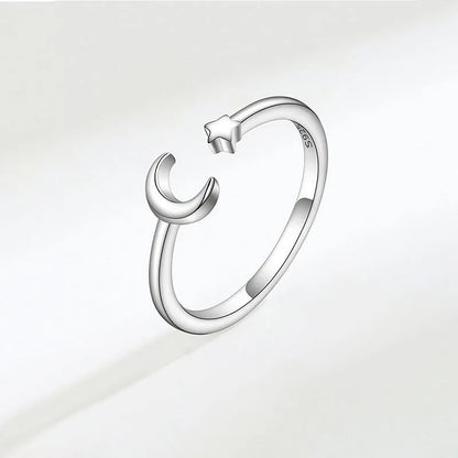 Anillo Luna y Estrella Ajustable