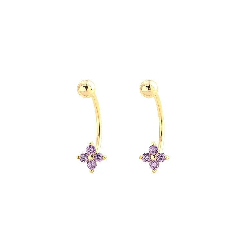 Aretes Trébol de Cuatro Hojas con Zirconias