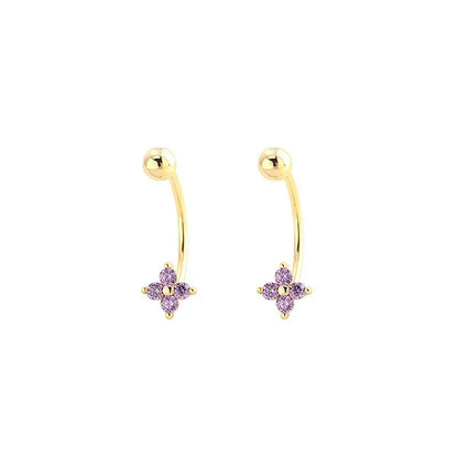 Aretes Trébol de Cuatro Hojas con Zirconias