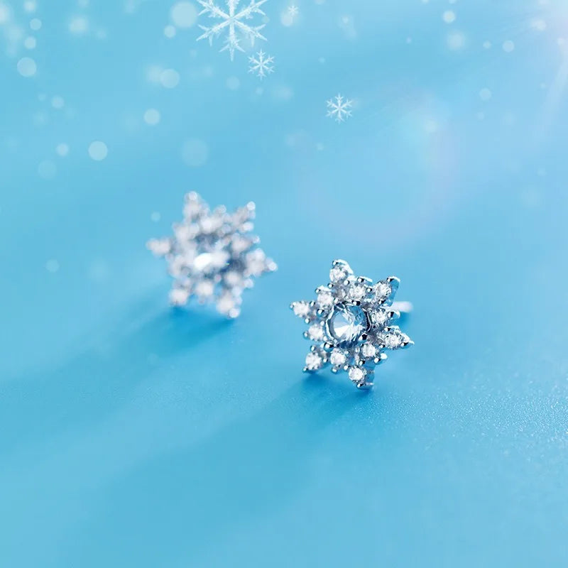 Aretes Copo de Nieve Pavé