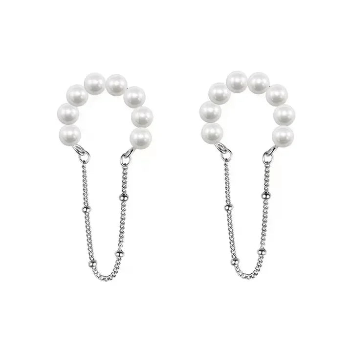 Aretes de Clip con Perla de Diseño Único