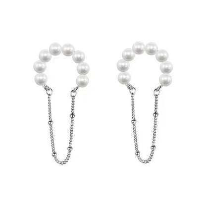 Aretes de Clip con Perla de Diseño Único