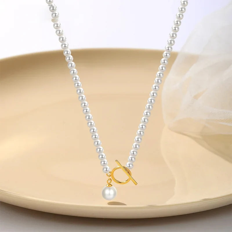 Collar de Perlas con Cierre de Barra