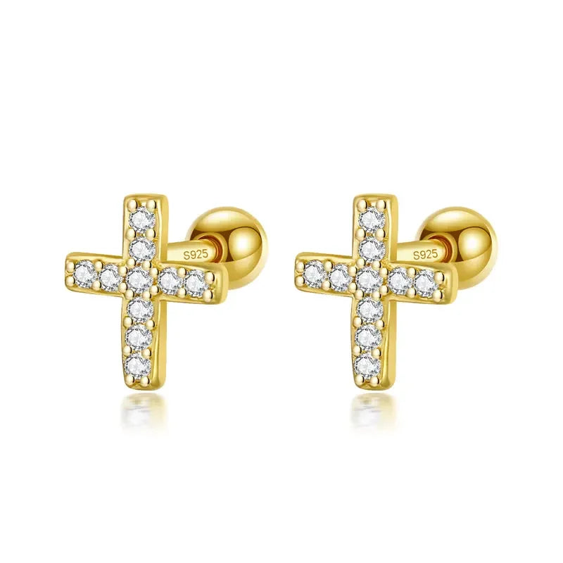Aretes Cruz con Esferas