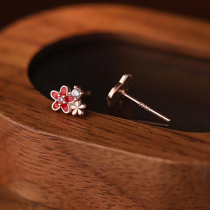 Aretes Flor y Gatito con Zirconias