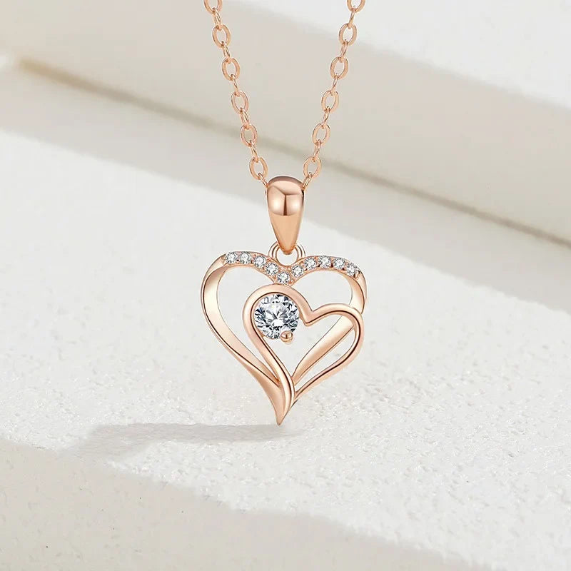 Collar Doble Corazón Delicado
