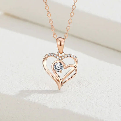 Collar Doble Corazón Delicado
