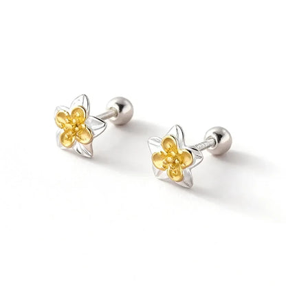 Aretes Flor Bicolor