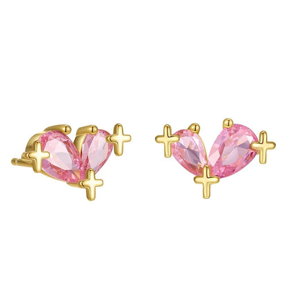Aretes Estrella y Corazón con Zirconias