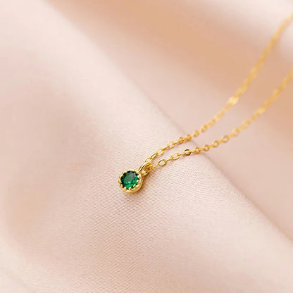 Collar Mini con Piedra Verde