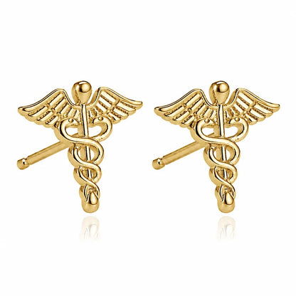 Aretes Doble Serpiente con Alas
