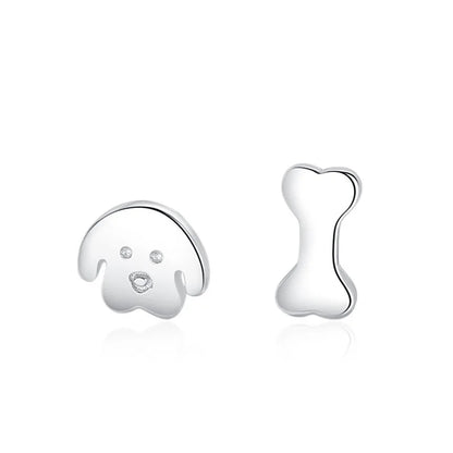 Aretes Asimétricos Perrito y Hueso