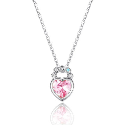 Collar Candado Corazón con Zirconias