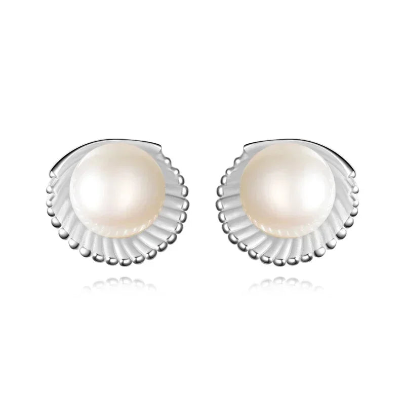 Aretes Concha con Perla