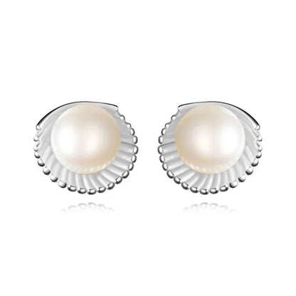 Aretes Concha con Perla