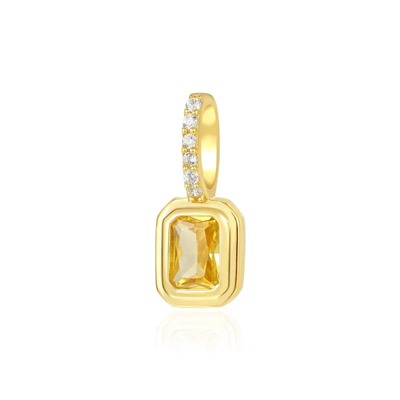 Dije Cuadrado con Zirconia de Color