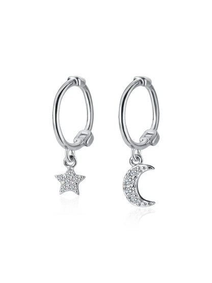 Arracadas con Dijes de Luna y Estrella