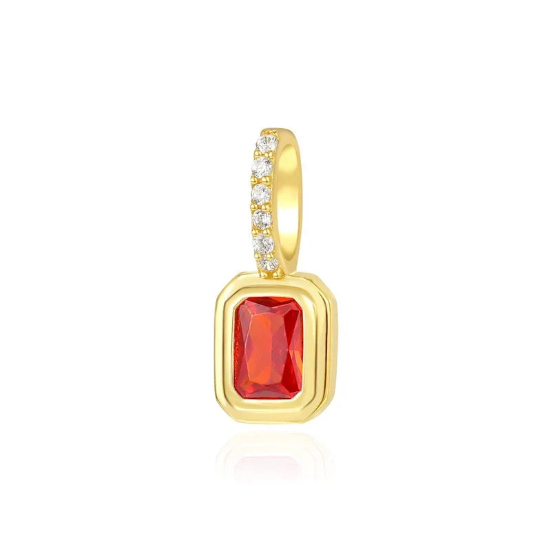 Dije Cuadrado con Zirconia de Color